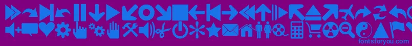 fuente Font 90 Icons – Fuentes Azules Sobre Fondo Morado