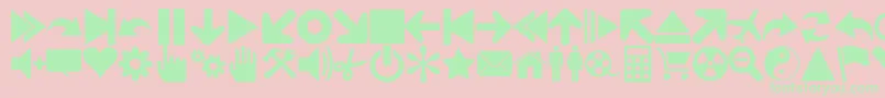 Font 90 Icons Font – Green Fonts on Pink Background