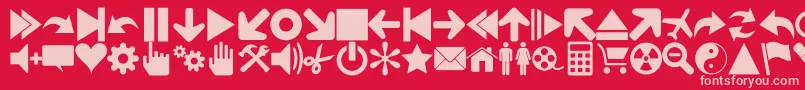 fuente Font 90 Icons – Fuentes Rosadas Sobre Fondo Rojo