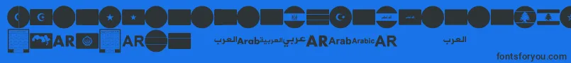 Police font arabic flags – polices noires sur fond bleu