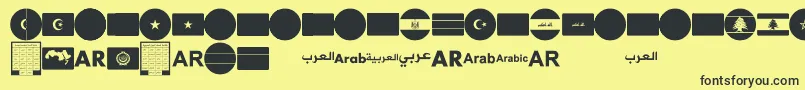 Police font arabic flags – polices noires sur fond jaune