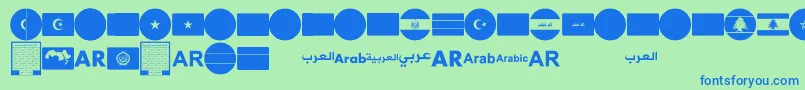 font arabic flags Font – Blue Fonts on Green Background