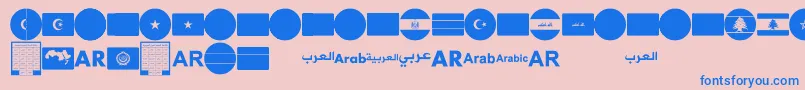 fuente font arabic flags – Fuentes Azules Sobre Fondo Rosa