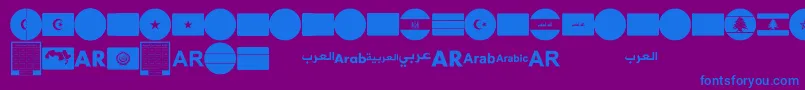 font arabic flags Font – Blue Fonts on Purple Background