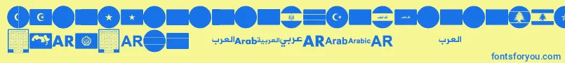 font arabic flags Font – Blue Fonts on Yellow Background
