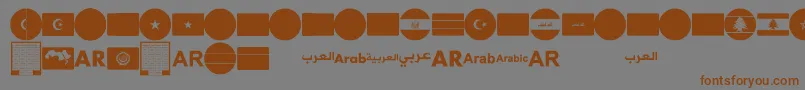 font arabic flags-fontti – ruskeat fontit harmaalla taustalla