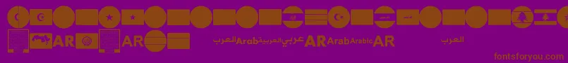 Fonte font arabic flags – fontes marrons em um fundo roxo