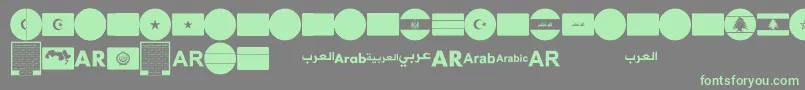 Fonte font arabic flags – fontes verdes em um fundo cinza