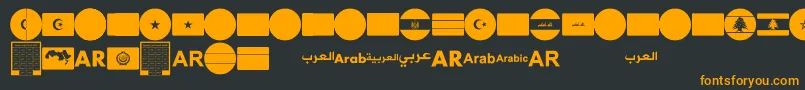 Police font arabic flags – polices orange sur fond noir