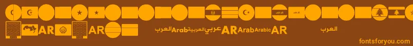 Police font arabic flags – polices orange sur fond brun