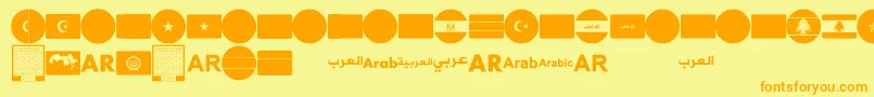 Fonte font arabic flags – fontes laranjas em um fundo amarelo