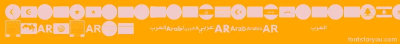 Шрифт font arabic flags – розовые шрифты на оранжевом фоне
