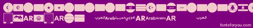 font arabic flags Font – Pink Fonts on Purple Background