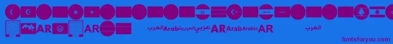 font arabic flags-Schriftart – Violette Schriften auf blauem Hintergrund