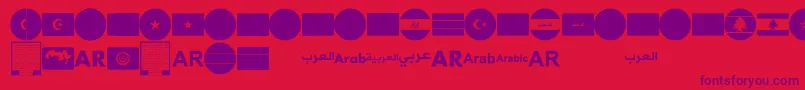 font arabic flags-Schriftart – Violette Schriften auf rotem Hintergrund