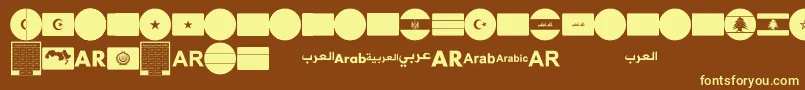 font arabic flags Font – Yellow Fonts on Brown Background