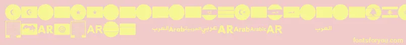 font arabic flags Font – Yellow Fonts on Pink Background