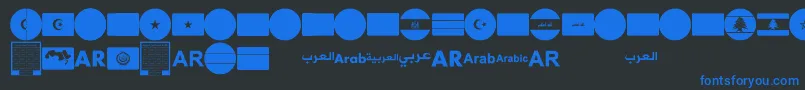 fuente font arabic flags – Fuentes Azules Sobre Fondo Negro