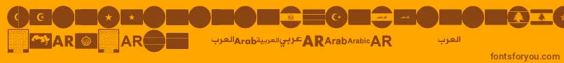 Шрифт font arabic flags – коричневые шрифты на оранжевом фоне