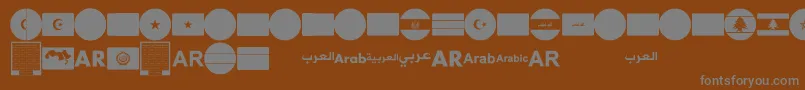 Шрифт font arabic flags – серые шрифты на коричневом фоне