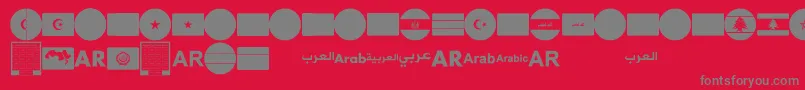 Fonte font arabic flags – fontes cinzas em um fundo vermelho