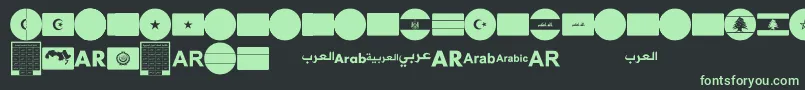 font arabic flags Font – Green Fonts on Black Background