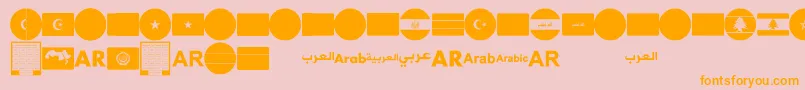 font arabic flags-Schriftart – Orangefarbene Schriften auf rosa Hintergrund