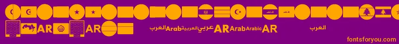 Police font arabic flags – polices orange sur fond violet