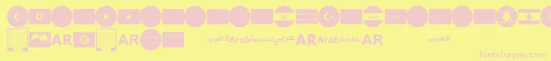 font arabic flags Font – Pink Fonts on Yellow Background