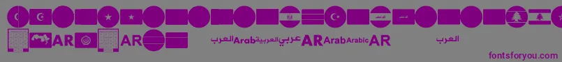 フォントfont arabic flags – 紫色のフォント、灰色の背景