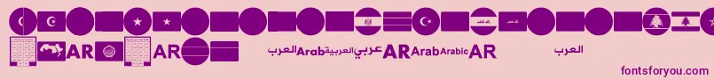 font arabic flags-Schriftart – Violette Schriften auf rosa Hintergrund