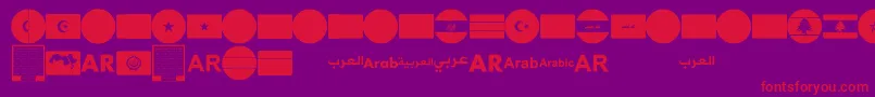 Czcionka font arabic flags – czerwone czcionki na fioletowym tle