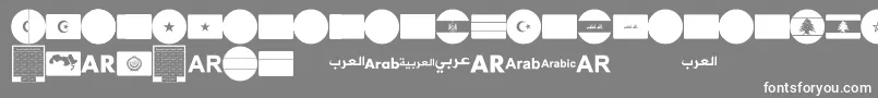 Czcionka font arabic flags – białe czcionki na szarym tle