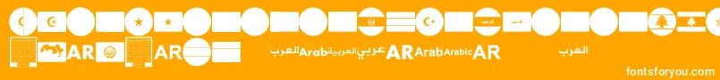 font arabic flags-Schriftart – Weiße Schriften auf orangefarbenem Hintergrund