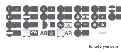 Przegląd czcionki Font arabic flags