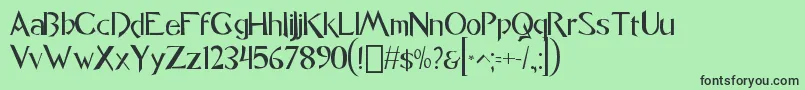 font Caligo1 0-fontti – mustat fontit vihreällä taustalla