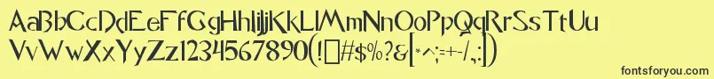 font Caligo1 0-fontti – mustat fontit keltaisella taustalla