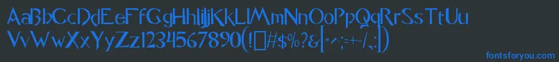 Fonte font Caligo1 0 – fontes azuis em um fundo preto