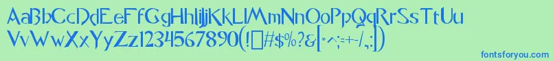 font Caligo1 0-fontti – siniset fontit vihreällä taustalla