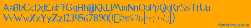 Police font Caligo1 0 – polices bleues sur fond orange