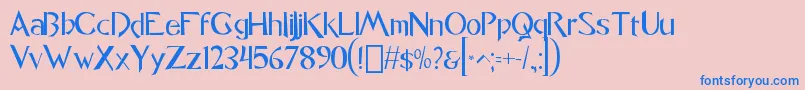 font Caligo1 0-fontti – siniset fontit vaaleanpunaisella taustalla