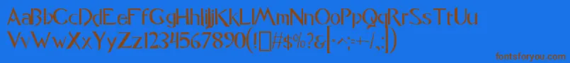 font Caligo1 0-fontti – ruskeat fontit sinisellä taustalla