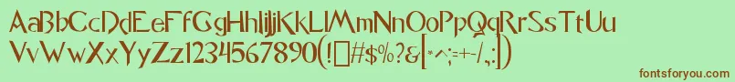 Fonte font Caligo1 0 – fontes marrons em um fundo verde