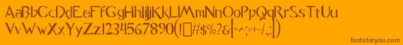 font Caligo1 0-Schriftart – Braune Schriften auf orangefarbenem Hintergrund
