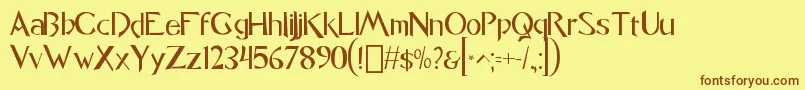 Fonte font Caligo1 0 – fontes marrons em um fundo amarelo
