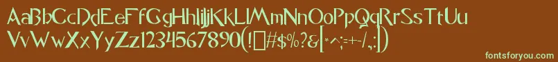 font Caligo1 0-fontti – vihreät fontit ruskealla taustalla
