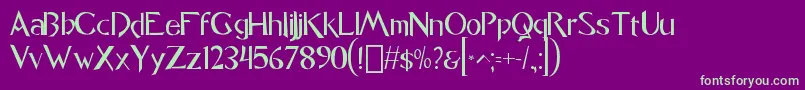 Fonte font Caligo1 0 – fontes verdes em um fundo violeta