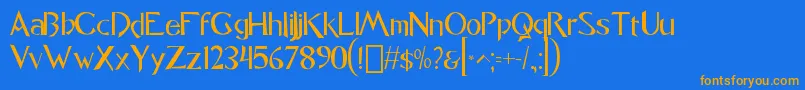 Fonte font Caligo1 0 – fontes laranjas em um fundo azul