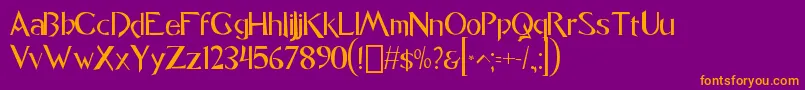 フォントfont Caligo1 0 – 紫色の背景にオレンジのフォント