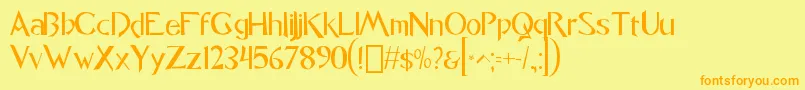 font Caligo1 0 Font – Orange Fonts on Yellow Background